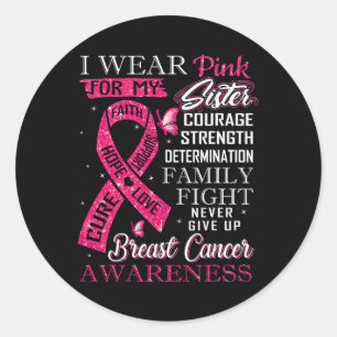 Adesivo Consciência Do Cancer De Mama Que Visto Rosa Pelo