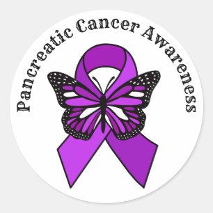 Adesivo Consciência do câncer de pâncreas Borboleta