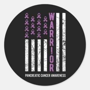 Adesivo Consciência do Câncer de pâncreas Roxo do Guerreir