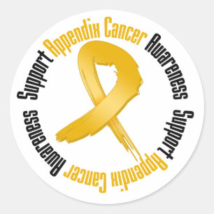 Adesivo Consciência do cancer do apêndice do apoio