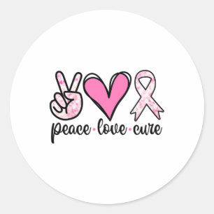 Adesivo Consciência do Cancer Figurino Pink Peace Love Cu