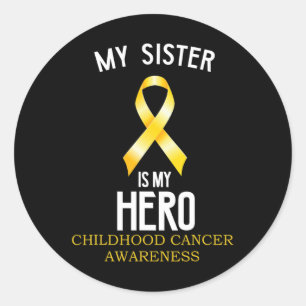 Adesivo Consciência do cancer infantil Minha Irmã é minha