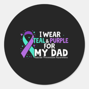 Adesivo Consciência Eu Visto Teal E Roxo Para Meu Pai Suic