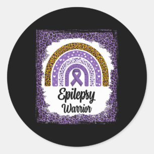 Adesivo Conscientização da Epilepsia Leopardo Arco-Íris De