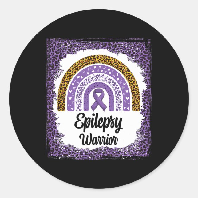 Adesivo Conscientização da Epilepsia Leopardo Arco-Íris De (Frente)