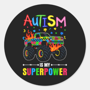 Adesivo Conscientização do autismo meninos caminhão monstr