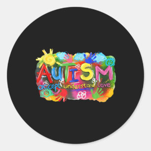 Adesivo Conscientização do Autismo Pincelada Aceitar Compr