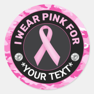 Adesivo Conscientização do Câncer de Mama Eu Uso Rosa para