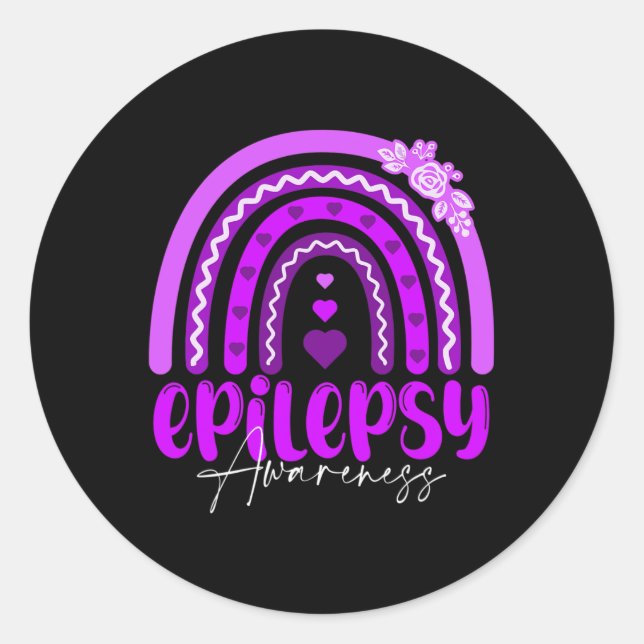 Adesivo Conscientização sobre Epilepsia-arco-íris Roxo .co (Frente)