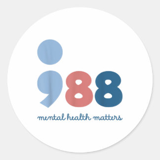 Adesivo Conscientização sobre Saúde Mental 988 e Prevenção