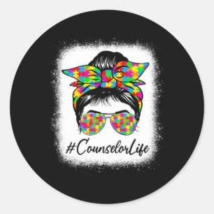 Adesivo Conselheira Messy Bun Mulheres Apoiando Autismo Aw