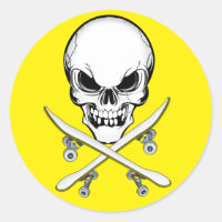Conselhos Crânio e Cross Sticker Amarelo