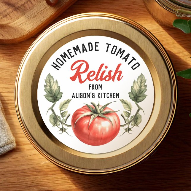 Adesivo Conserva caseira personalizada de relish de tomate (Criador carregado)