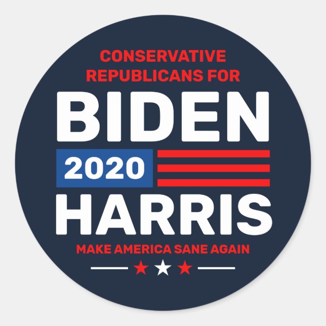 Adesivo Conservadores para a campanha de Biden Harris 2020 (Frente)