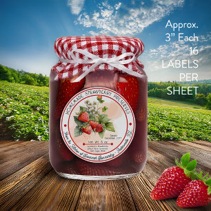 Adesivo Conservas De Morango De Casca 3 Em 16 Folhas