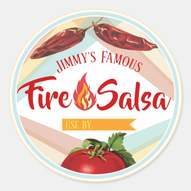 Adesivo Conservas de tomate salsa de pimenta-pimenta-comid (Frente)