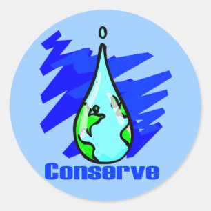 Adesivo Conserve a gota da água da terra da água