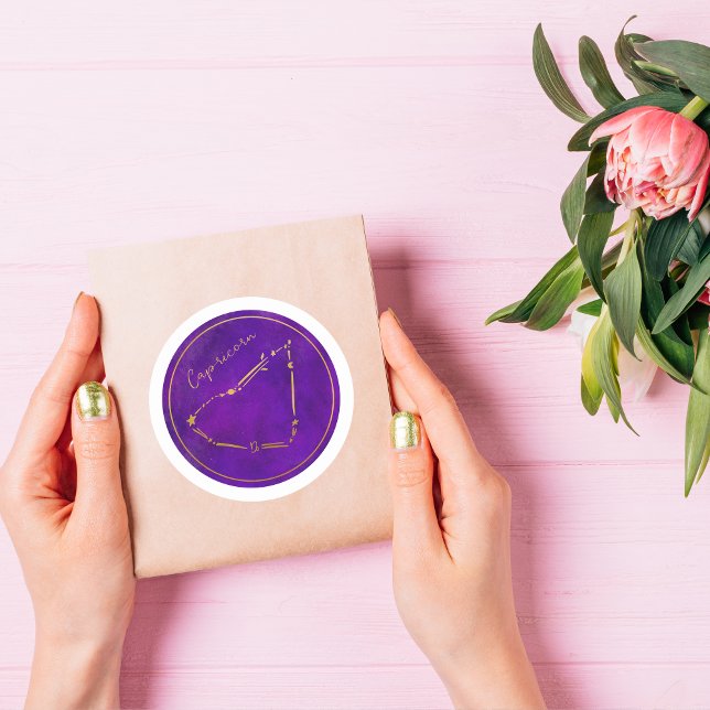 Adesivo Constelação de Capricorn Gold Foil Zodiac (Criador carregado)