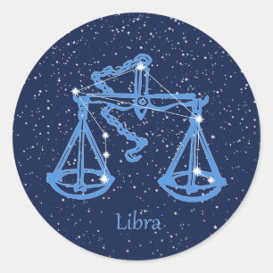 Adesivo Constelação de Libra e Sinal de Zodíaco com Estrel