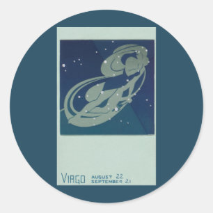 Adesivo Constelação de Virgem Zodíaco Vintage Astrologia