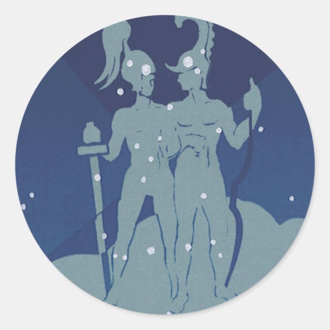 Adesivo Constelação Gêmeos Vintage Zodíaco Astrologia (Frente)