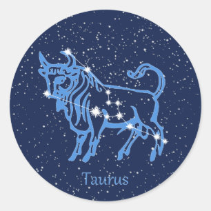 Adesivo Constelação Taurus e Sinal Zodíaco com Estrelas