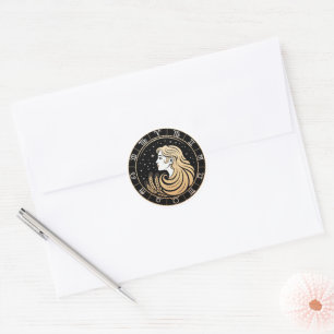Adesivo Constelação Zodíaco Aquário Preto Dourado Elegante