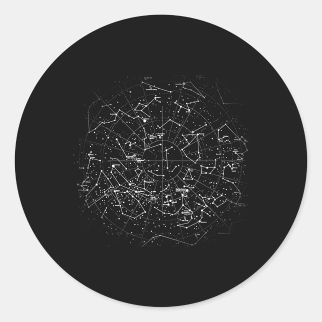 Adesivo Constelações Astronômicas Mapeiam Estrelas Galaxy  (Frente)