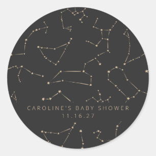 Adesivo Constelações Estrelas Preto Dourado Churrasco de B