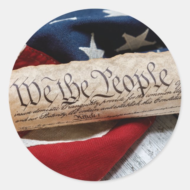 Adesivo Constituição e Bandeira dos EUA (Frente)