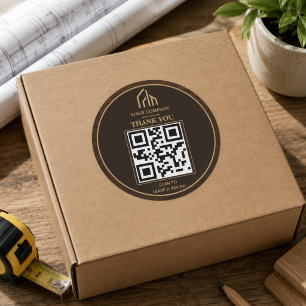 Adesivo Construção de Código QR com Textura de Madeira Mod