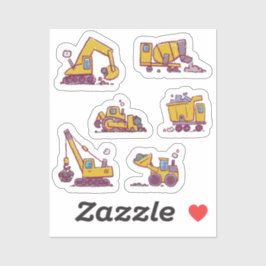 Adesivo Construção de diversão infantil e veículos