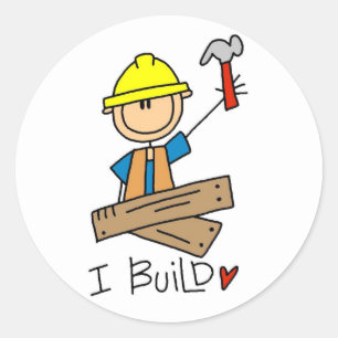 Adesivo Construção eu construo t-shirt e presentes