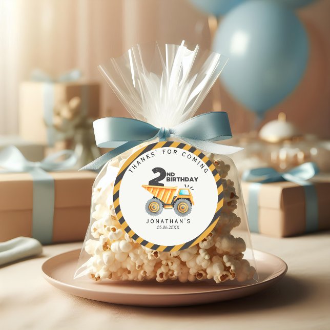 Adesivo Construction Birthday Party 2 Years (Criador carregado)