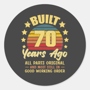 Adesivo Construído há 70 anos Todas as Peças Originais Ani