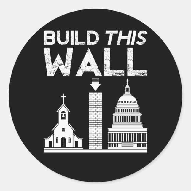 Adesivo Construir Esta Parede Separação Da Igreja E Dos Es (Frente)