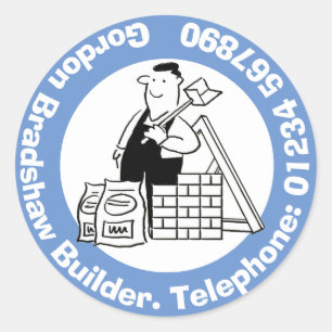 Adesivo Construtor geral com materiais de construção.