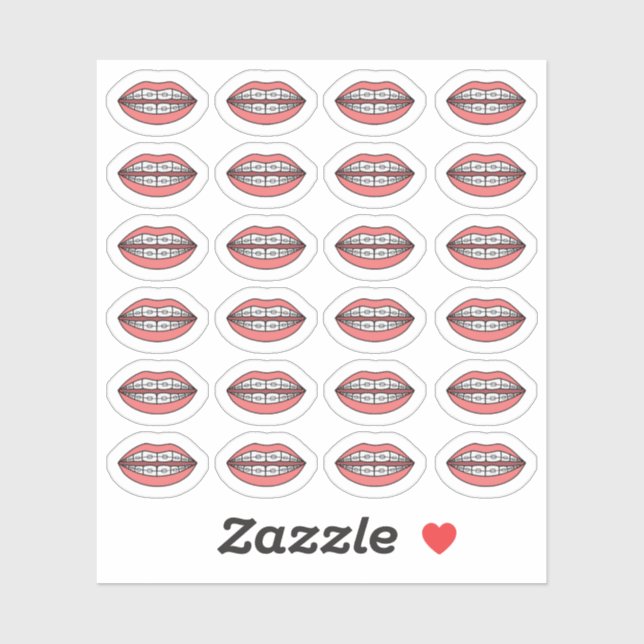 Adesivo Consulta Ortodôntica de Aparelho Ortodôntico Cuida (Folha)