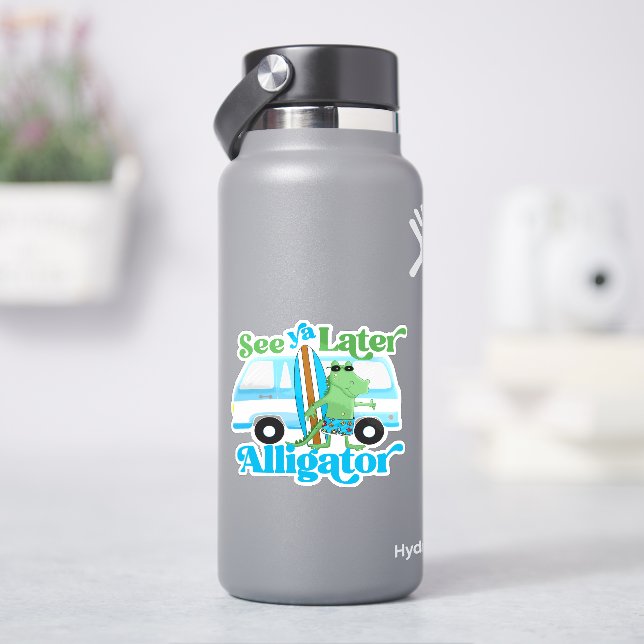 Adesivo Consulte Ya Posterior Alligator Surf Retro Van Cro (HidroFlask)