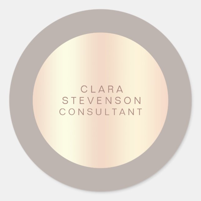 Adesivo Consultora de rosa de cobre e cinza moderna (Frente)