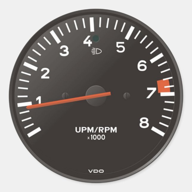 Adesivo Contador clássico 911 rev (carro velho arrefecido  (Frente)