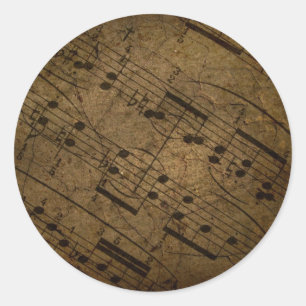 Adesivo Contagem musical da folha velha, notas da música