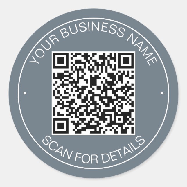 Adesivo Contato Inteligente de Código QR Azul Dusty (Frente)