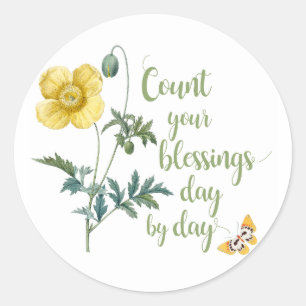 Adesivo Conte suas bênçãos - vintage Papoila Amarela