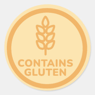 Adesivo Contém Gluten Alergia Aviso Celiac
