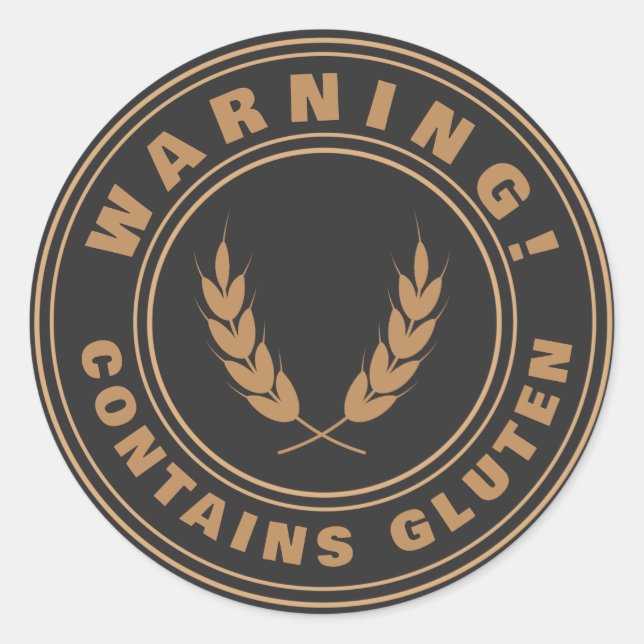 Adesivo Contém Gluten Comida Alergia Stickers (Frente)