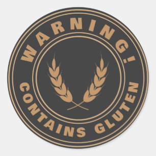 Adesivo Contém Gluten Comida Alergia Stickers