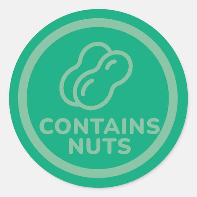 Adesivo Contém Loucos Alergia Advertência De Amendoim De C (Frente)