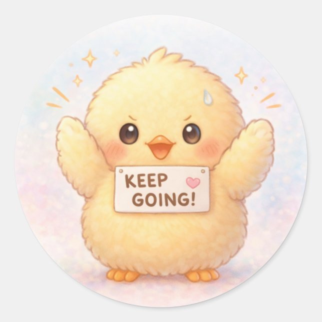 Adesivo Continue Alma Adorável Frango Sticker (Frente)