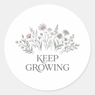 Adesivo Continue Crescendo Sticker Botânico de Flor Silves